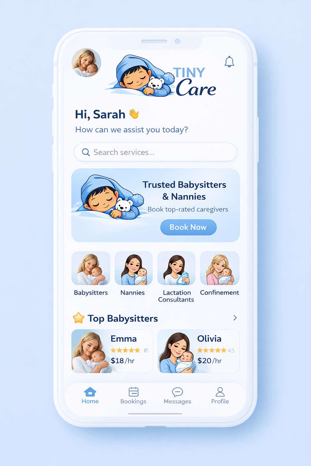 Tiny Care Home Screen